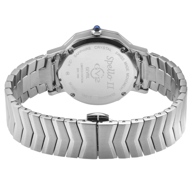 Gevril,Spello 36mm,36mm,Stainless Steel,Blue,Quartz,Sapphire,Crystal Glass,Twelve edge,14517B