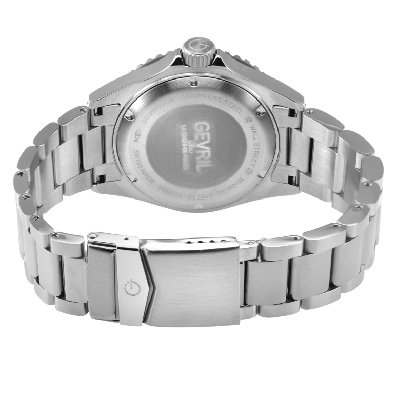 Gevril,Wall Street 43mm,43mm,Stainless Steel,Blue,Automatic,Day,38hours,41851A