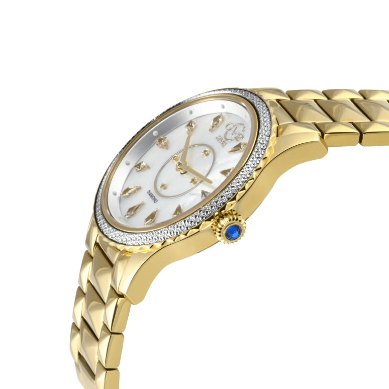 Gevril,Siena 36mm,36mm,Yellow Gold,White,Quartz,Sapphire,Round,11732B