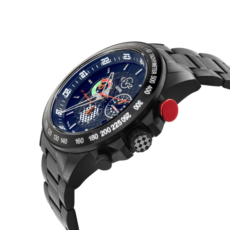 Gevril,Scuderia 45mm,45mm,Stainless Steel,Blue,Quartz,Chronograph,Day,Dule Time,Alarm,Sapphire,Crystal Glass,Round,9924B