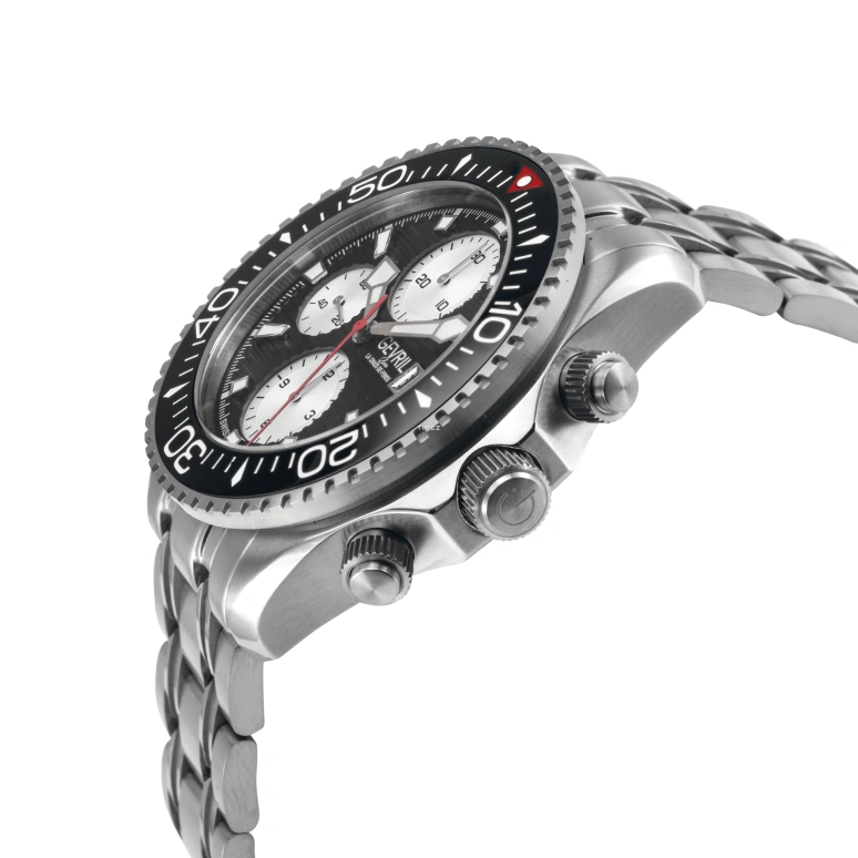 Gevril,Hudson Yards 43mm,43mm,Stainless Steel,Black,Automatic,Chronograph,Day,48814B