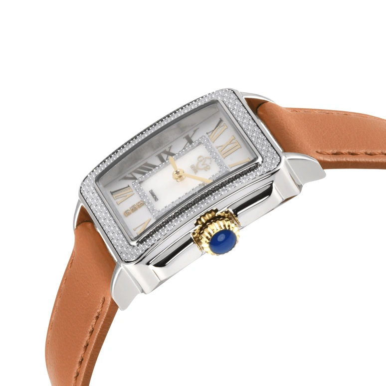Gevril,Padova 27.50mm,27.50mm,Stainless Steel,Dual,White,Quartz,Sapphire,Rectangular,12304,12304-V6