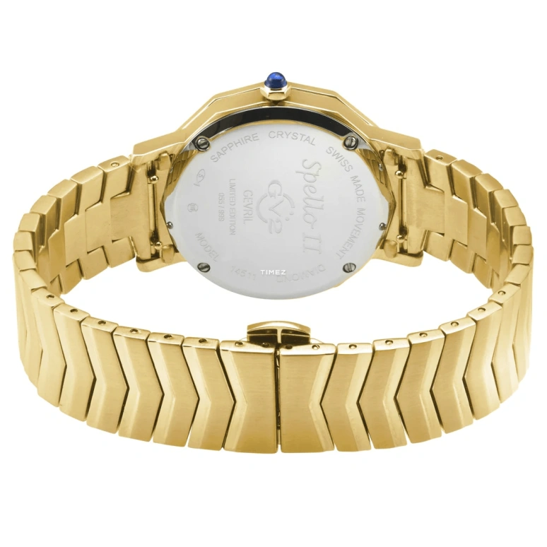 Gevril,Spello 36mm,36mm,Stainless Steel,Silver White,White,Quartz,Sapphire,Crystal Glass,Twelve edge,14511B
