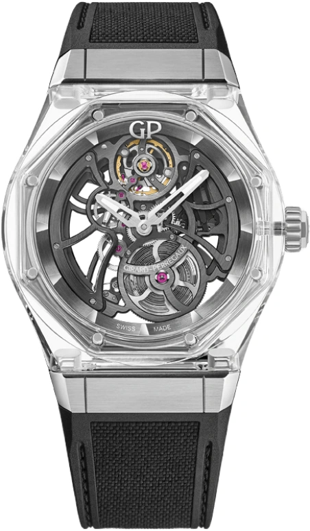 Girard-Perregaux,Laureato 44mm,44mm,Titanium,Sapphire,Crystal,Grey,Skeleton,Automatic,54hours,In-house Caliber,81071,81071-43-231-FB6A
