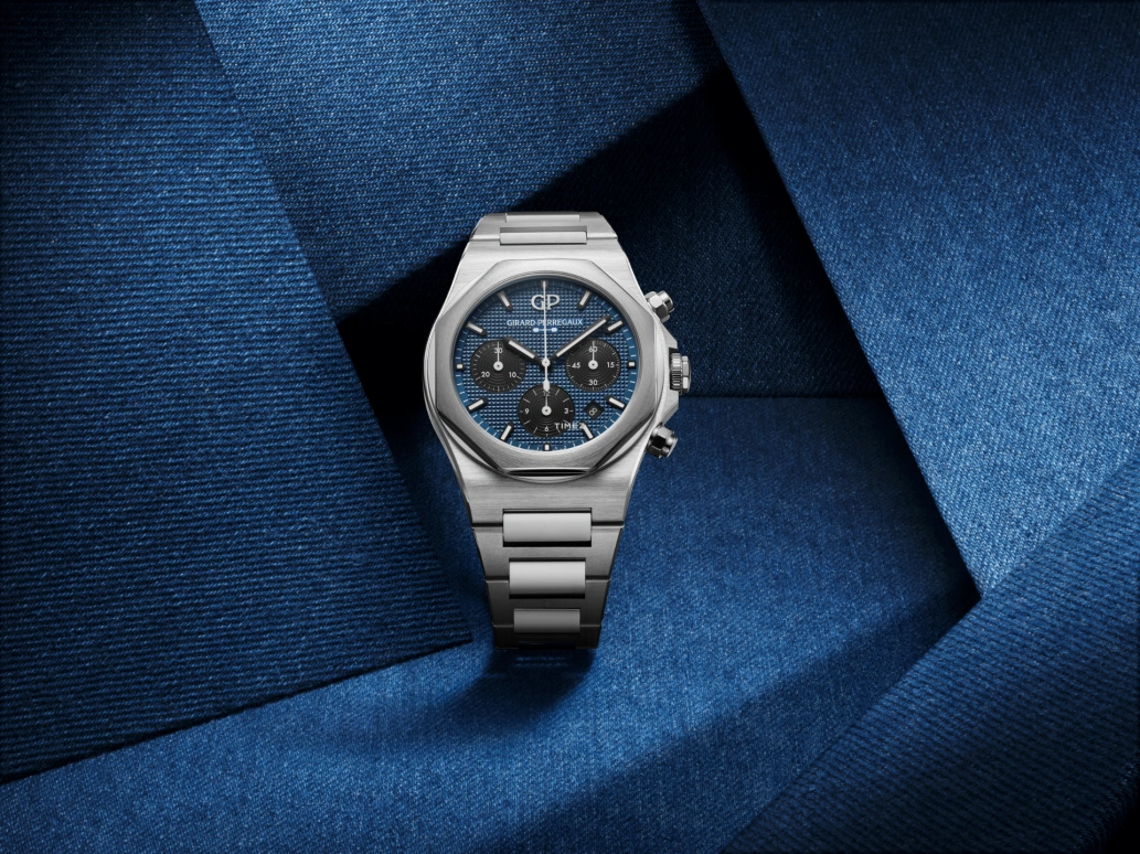 Girard-Perregaux,Laureato 42mm,42mm,Titanium,Indigo,Black,Automatic,Chronograph,Day,81020,81020-21-3311-1GM