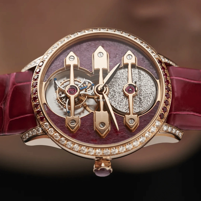 Girard-Perregaux,Bridges 38mm,38mm,Rose Gold,Red,Automatic,Tourbillon,Sapphire,Crystal Glass,99242B52CH01,99242B52CH01-CKHA