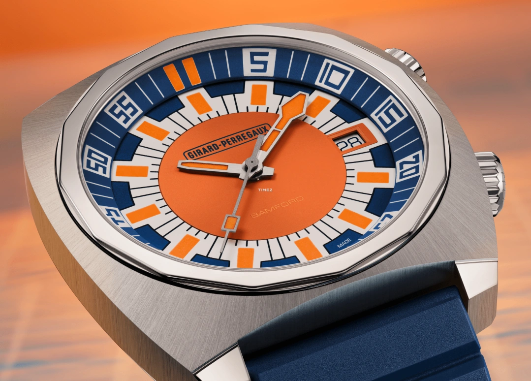 Girard-Perregaux,Deep Diver 40.30x38mm,40.30x38mm,Titanium,Orange,Blue,Automatic,Day,46hours,39500,39500-21-3266-6CX