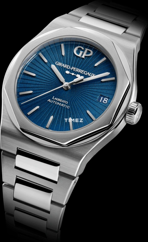 Girard-Perregaux,Laureato 42mm,42mm,Stainless Steel,Blue,Automatic,Day,54hours,81010,81010-11-3310-1GM