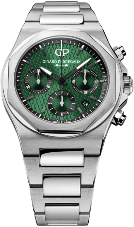 Girard-Perregaux,Laureato 42mm,42mm,Stainless Steel,Green,Automatic,Chronograph,Day,81020,81020-11-001-11A