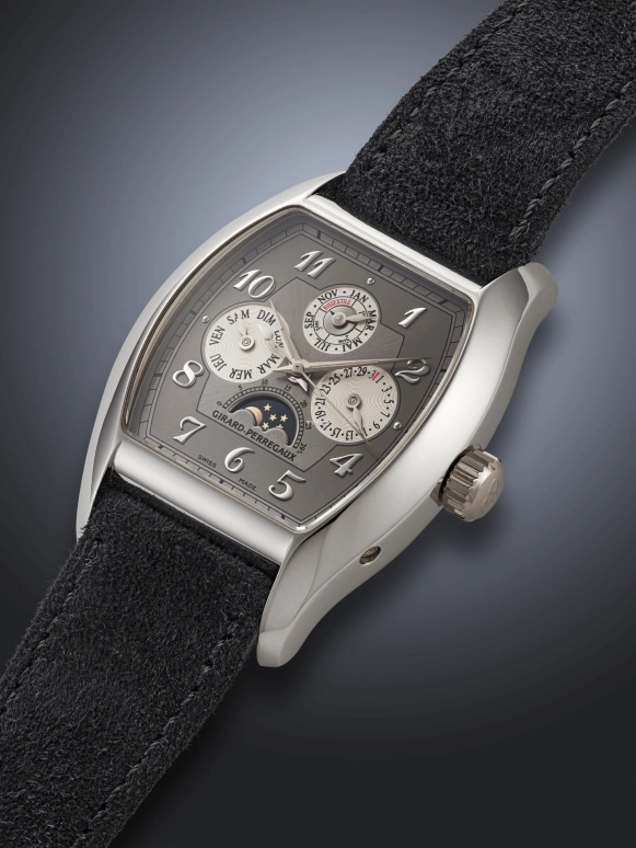 Girard-Perregaux,Heritage 37x37mm,37x37mm,Platinum,Grey,Automatic,Moonphase,Perpetual Calendar,Leap Year,Month,46hours,In-house Caliber,27220,27220-0-71-2742