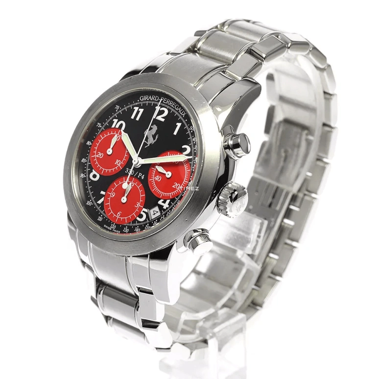 Girard-Perregaux,Other 40mm,40mm,Stainless Steel,Black,Red,Automatic,Chronograph,Day,8028 330P4 Red