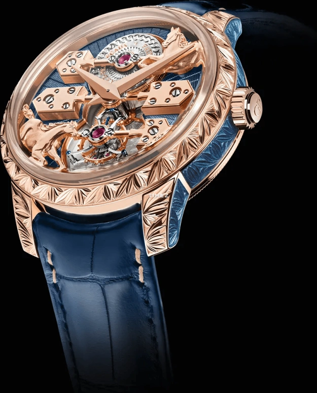 Girard-Perregaux,Bridges 43mm,43mm,Rose Gold,Blue,Rose Gold,Automatic,Tourbillon,Sapphire,Crystal Glass,99274,99274-52-000-BA6A