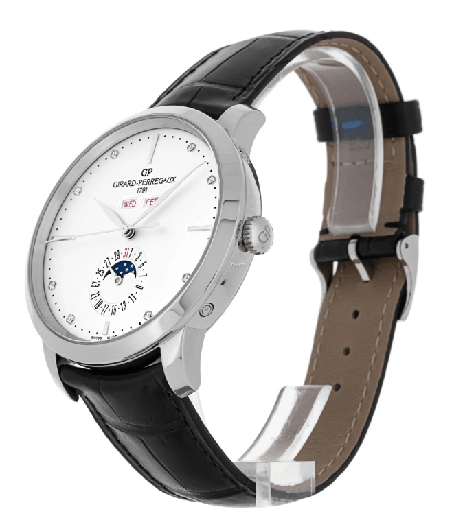 Girard-Perregaux,1966 40mm,40mm,Stainless Steel,Silver White,Automatic,Moonphase,Month,Date,Day,46hours,In-house Caliber,49535,49535-11-1A2-BB60