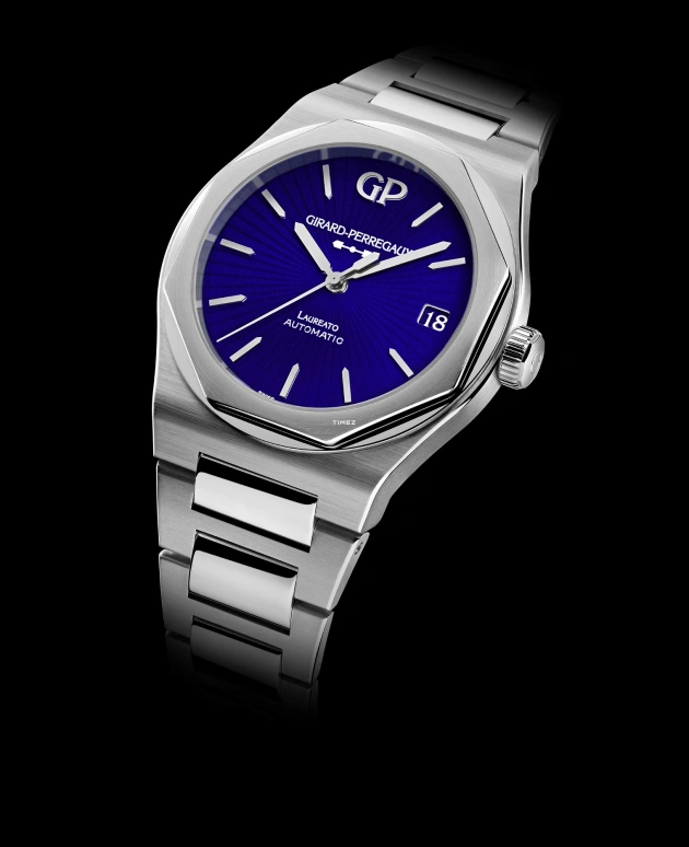 Girard-Perregaux,Laureato 42mm,42mm,Stainless Steel,Blue,Automatic,Day,Sapphire,Crystal Glass,81010,81010-11-432011A