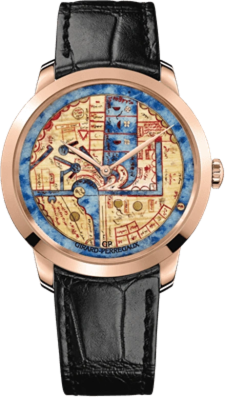 Girard-Perregaux,1966 40mm,40mm,Pink Gold,Multi-Color,Automatic,46hours,In-house Caliber,49534,49534-52-R04-BB60