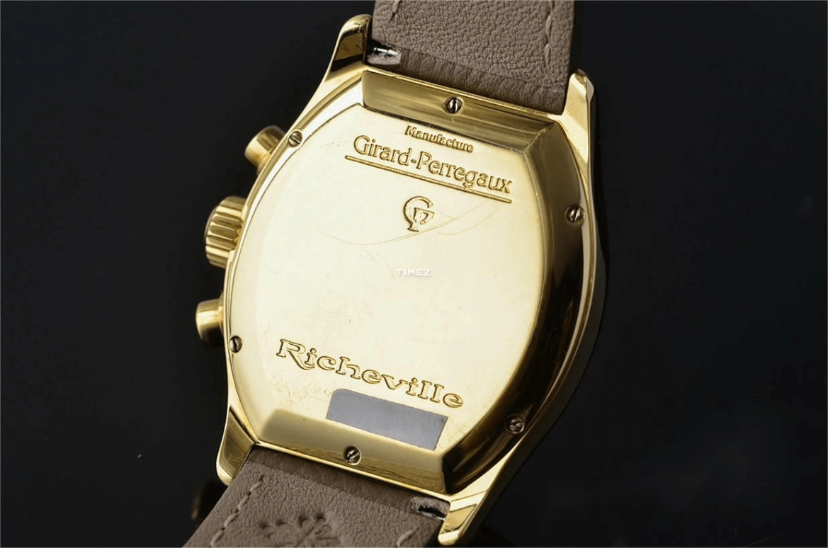 Girard-Perregaux,Other 35x44mm,35x44mm,Rose Gold,Blue,Handwound,Chronograph,Tonneau,2710
