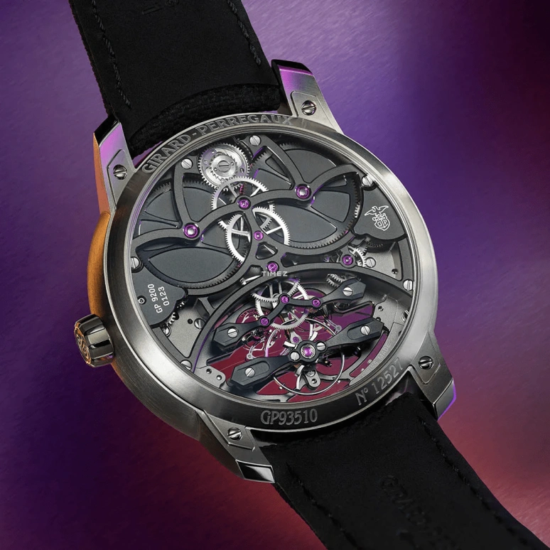 Girard-Perregaux,Other 45mm,45mm,Titanium,Skeleton,Handwound,Power Reserve Indicator,Tourbillon,93510,93510-21-1930-5CX