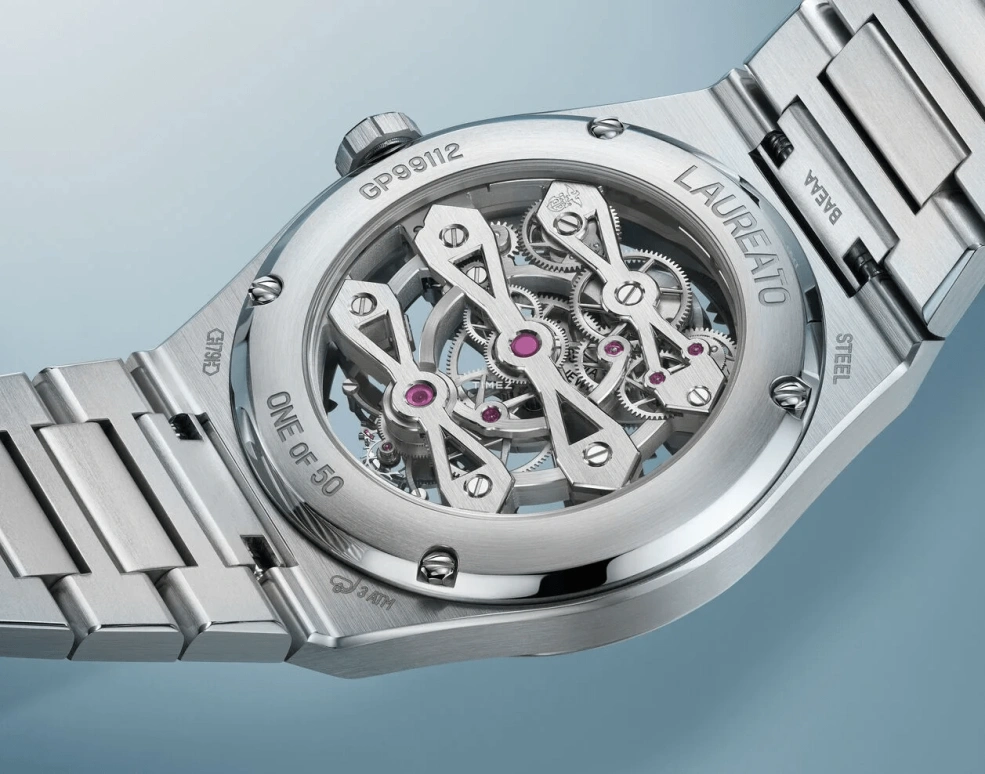 Girard-Perregaux,Laureato 41mm,41mm,White Gold,Stainless Steel,Silver,Automatic,Tourbillon,55hours,99112,99112-58-3576-1CM