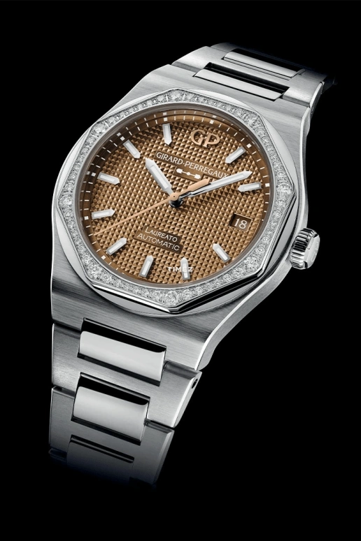 Girard-Perregaux,Laureato 38mm,38mm,Stainless Steel,Copper,Gold,Automatic,Day,Sapphire,Crystal Glass,81005,81005-11S3320-1CM