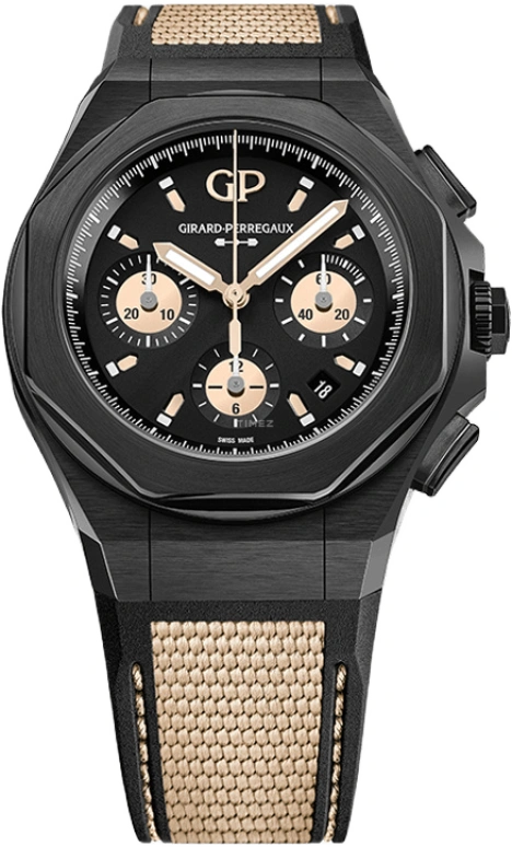 Girard-Perregaux,Laureato 44mm,44mm,Titanium,Black,Automatic,Chronograph,Day,81060,81060-21-492-FH3A