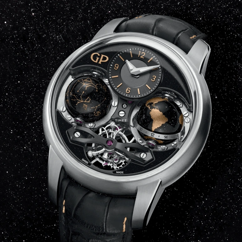 Girard-Perregaux,Other 47mm,47mm,Titanium,Skeleton,Black,Handwound,Tourbillon,Zodiac Indications,Day / Night Indication,99292,99292-21-3084-5CC