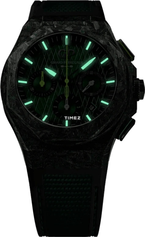 Girard-Perregaux,Laureato 44mm,44mm,Titanium,Carbon,Green,Automatic,Chronograph,Day,81060,81060-41-3071-1CX