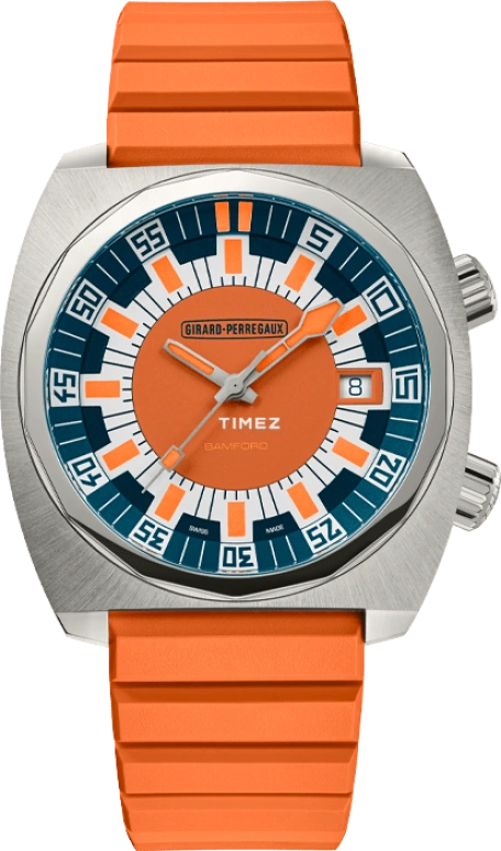 Girard-Perregaux,Deep Diver 40.30x38mm,40.30x38mm,Titanium,Orange,Blue,Automatic,Day,46hours,39500,39500-21-3266-6CX