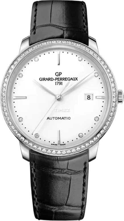 Girard-Perregaux,Other 40mm,40mm,Stainless Steel,Silver,White,Automatic,Sapphire,Crystal Glass,Round,49555D11A1A1,49555D11A1A1-BB60
