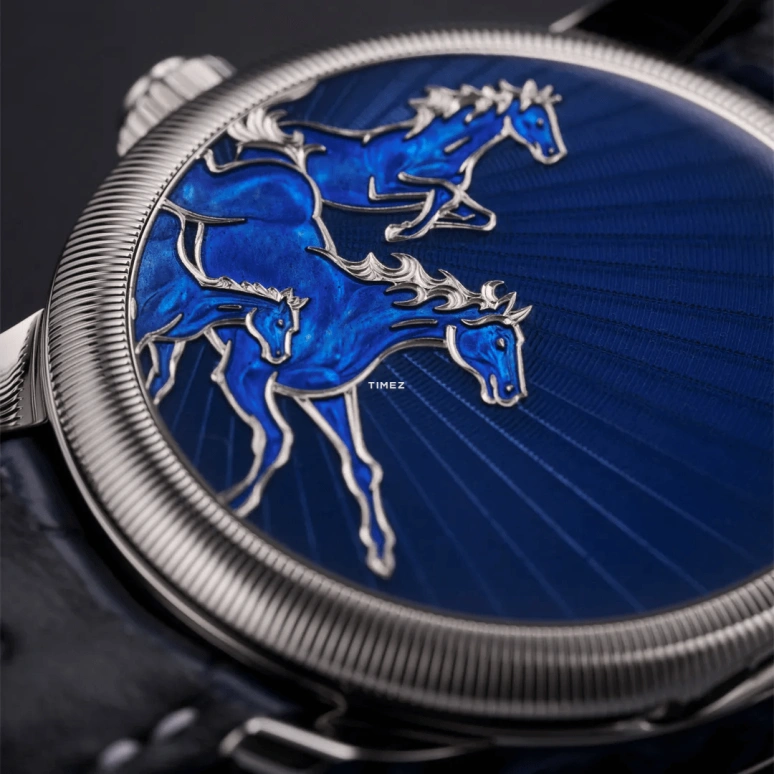 Girard-Perregaux,Bridges 43mm,43mm,White Gold,Blue,Silver,Automatic,Tourbillon,Sapphire,Crystal Glass,99274,99274-53-3198-5CC
