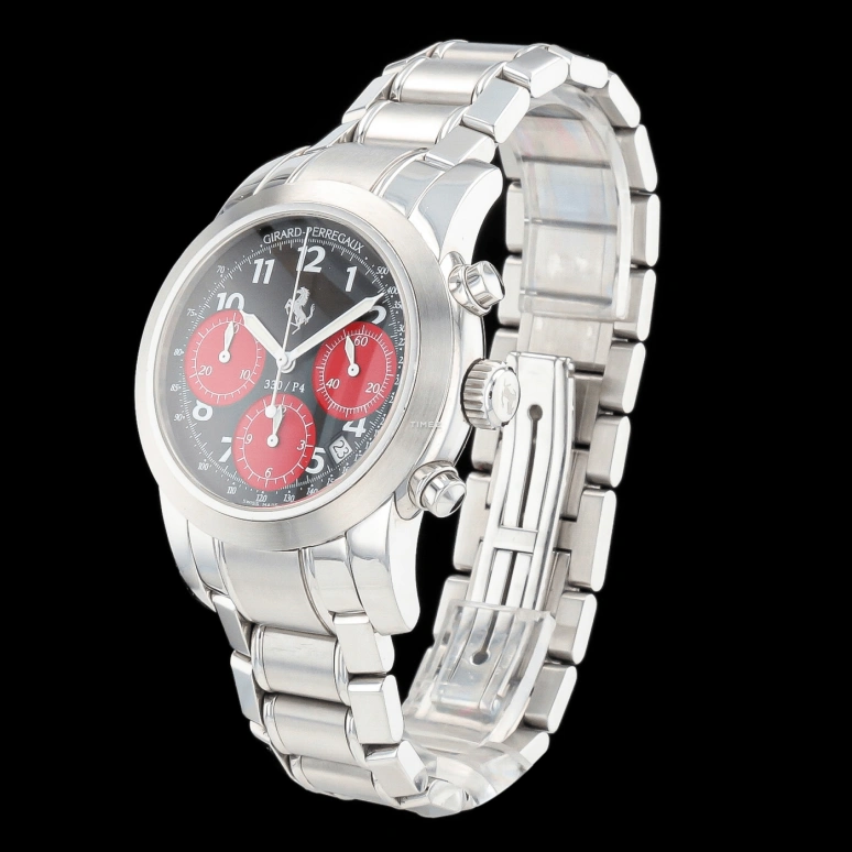 Girard-Perregaux,Other 40mm,40mm,Stainless Steel,Black,Red,Automatic,Chronograph,Day,8028 330P4 Red