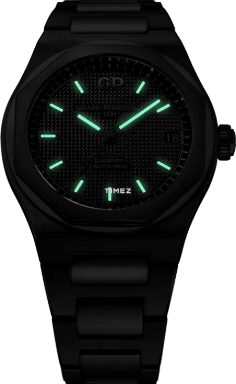 Girard-Perregaux,Laureato 42mm,42mm,Stainless Steel,Black,Automatic,Day,54hours,81010,81010-11-634-11A
