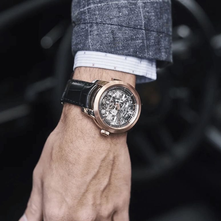 Girard-Perregaux,Bridges 45mm,45mm,Rose Gold,Skeleton,Handwound,Tourbillon,Minute Repeater,99820,99820-52-001-BA6A