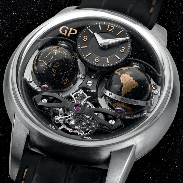 Girard-Perregaux,Other 47mm,47mm,Titanium,Skeleton,Black,Handwound,Tourbillon,Zodiac Indications,Day / Night Indication,99292,99292-21-3084-5CC