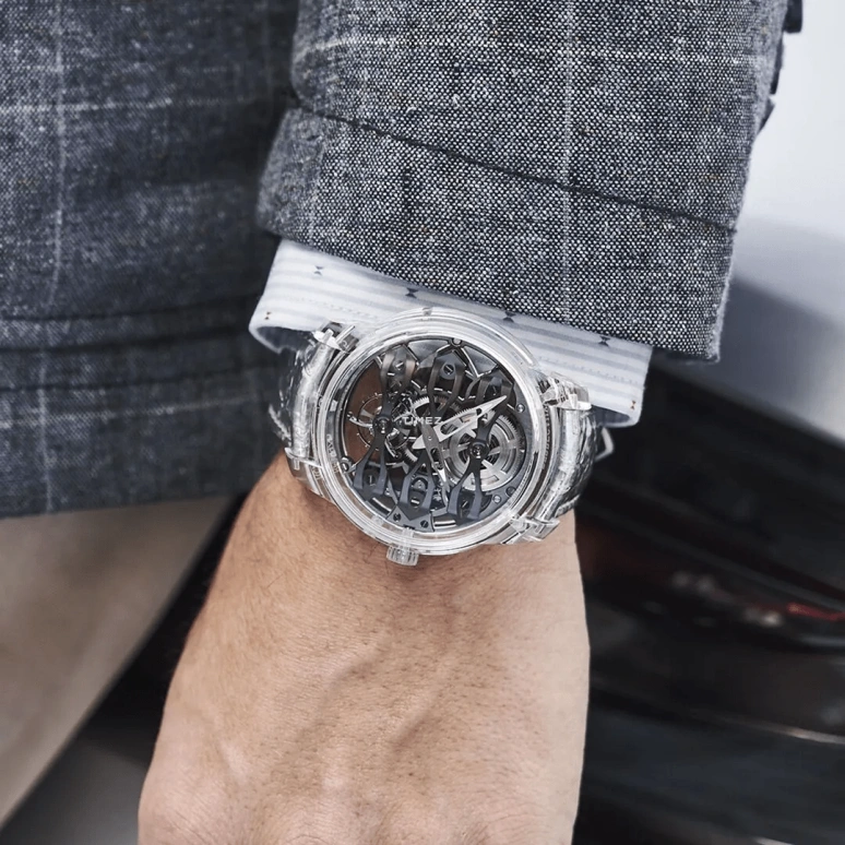 Girard-Perregaux,Bridges 46mm,46mm,Sapphire,Crystal,Skeleton,Automatic,Tourbillon,Sapphire,Crystal Glass,99295,99295-43-000-BA6A