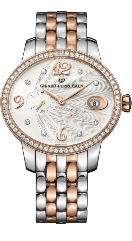 Girard-Perregaux,Cat's Eye 37.84x32.84mm,37.84x32.84mm,Stainless Steel,Rose Gold,White,Automatic,46hours,In-house Caliber,80486D56A162,80486D56A162-56A