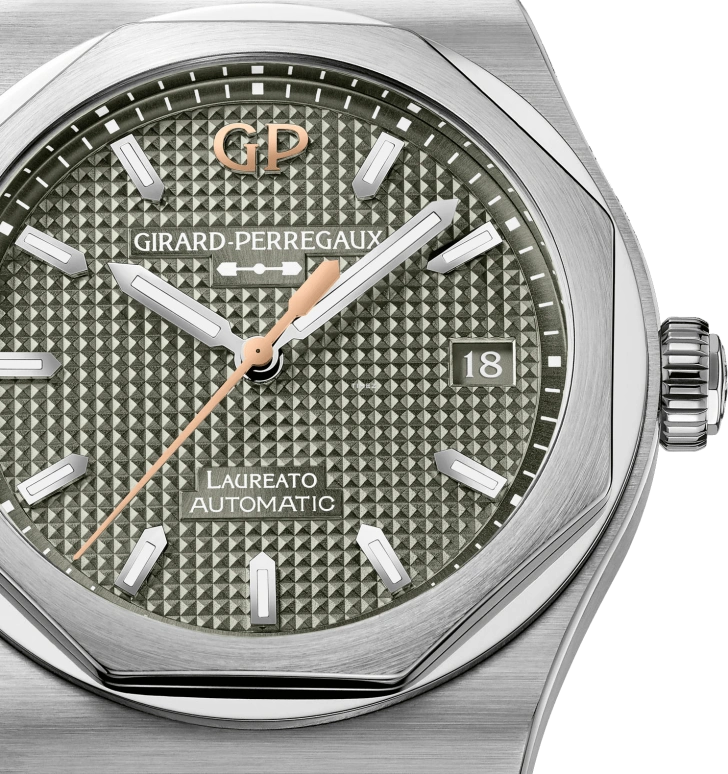 Girard-Perregaux,Laureato 38mm,38mm,Stainless Steel,Green,Automatic,Day,46hours,81005,81005-11-3407-1CM