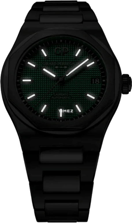 Girard-Perregaux,Laureato 42mm,42mm,Stainless Steel,Green,Automatic,Day,54hours,81010,81010-11-3153-1CM