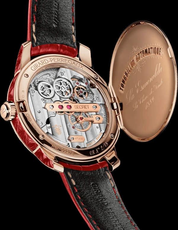Girard-Perregaux,Bridges 43mm,43mm,Rose Gold,Red,Automatic,Tourbillon,Sapphire,Crystal Glass,99274,99274-52-3161-5CC