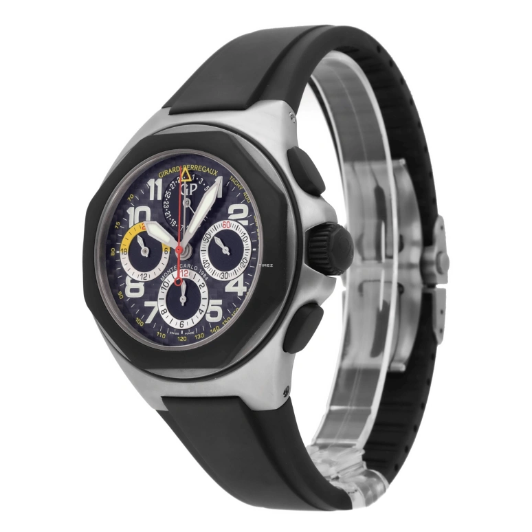 Girard-Perregaux,Laureato 46mm,46mm,Titanium,Black,Automatic,Chronograph,Day,Dule Time,80178,80178-28-611-FK6A