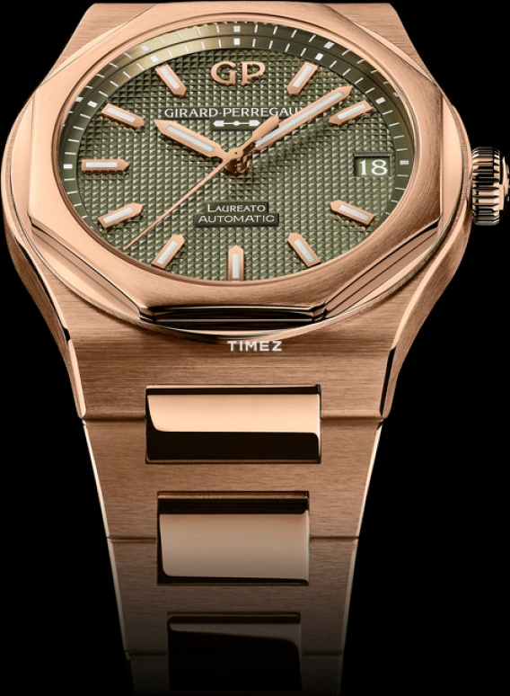 Girard-Perregaux,Laureato 42mm,42mm,Rose Gold,Green,Automatic,Day,Sapphire,Crystal Glass,81010,81010-52-3333-1CM