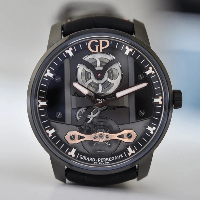 Girard-Perregaux,Bridges 44mm,44mm,Stainless Steel,Black,Skeleton,Automatic,54hours,In-house Caliber,82000,82000-11-632-FA6A