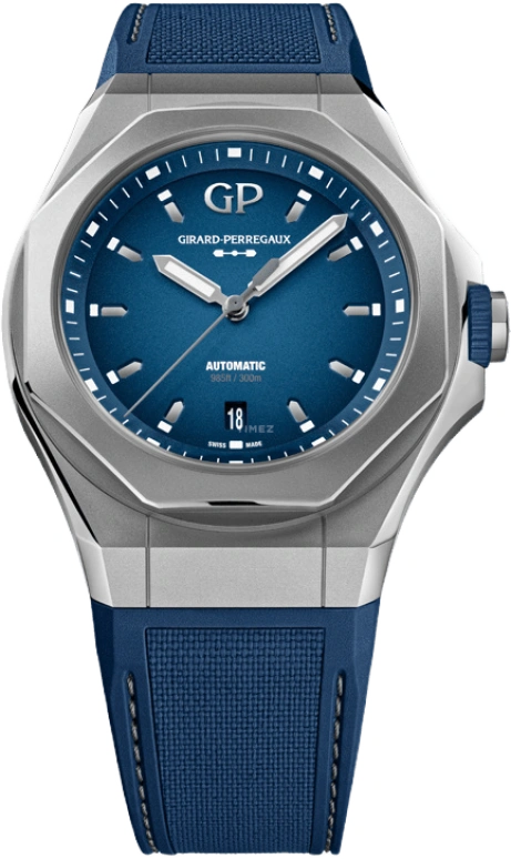 Girard-Perregaux,Laureato 44mm,44mm,Titanium,Blue,Gradient,Automatic,Day,46hours,81070,81070-21-002-FB6A