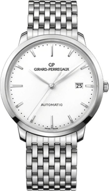 Girard-Perregaux,1966 40mm,40mm,Stainless Steel,Silver,White,Automatic,Day,46hours,49555,49555-11-131-11A