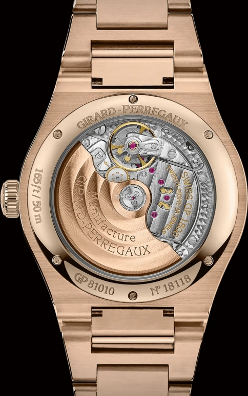 Girard-Perregaux,Laureato 42mm,42mm,Rose Gold,Black,Automatic,Day,Sapphire,Crystal Glass,81010,81010-52-3118-1CM