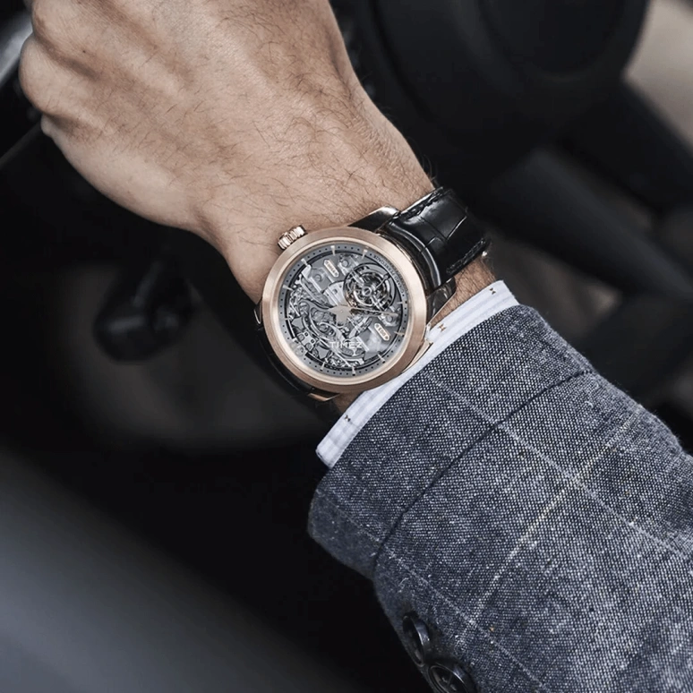 Girard-Perregaux,Bridges 45mm,45mm,Rose Gold,Skeleton,Handwound,Tourbillon,Minute Repeater,99820,99820-52-001-BA6A