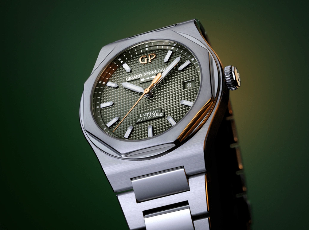 Girard-Perregaux,Laureato 38mm,38mm,Stainless Steel,Green,Automatic,Day,46hours,81005,81005-11-3407-1CM