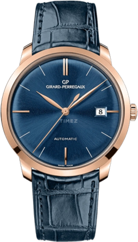 Girard-Perregaux,1966 38mm,38mm,Pink Gold,Blue,Automatic,Day,46hours,49525,49525-52-432-BB4A