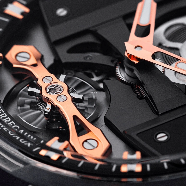 Girard-Perregaux,Bridges 44mm,44mm,Stainless Steel,Black,Skeleton,Automatic,54hours,In-house Caliber,82000,82000-11-632-FA6A