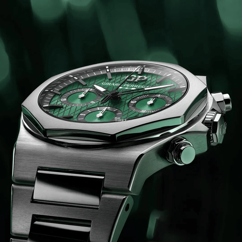 Girard-Perregaux,Laureato 42mm,42mm,Stainless Steel,Green,Automatic,Chronograph,Day,81020,81020-11-001-11A