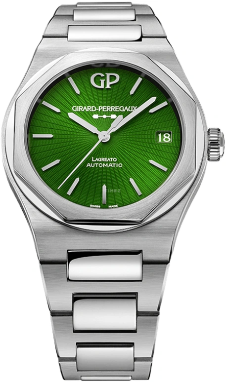 Girard-Perregaux,Laureato 42mm,42mm,Stainless Steel,Green,Automatic,Day,54hours,81010,81010-11-433-11A